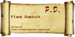 Plank Dominik névjegykártya